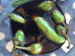 Lemon and Soy Marinated Serrano Peppers