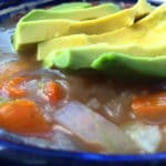 Spicy Pinto Bean Soup with Avocado