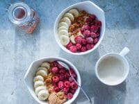 Healthy Oatmeal with Almond Toppings