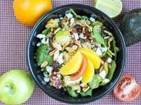 Spinach Salad with Dried Cranberries and Sliced Apple Toppings