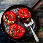 Spicy Rice and Black Bean Stuffed Bell Peppers
