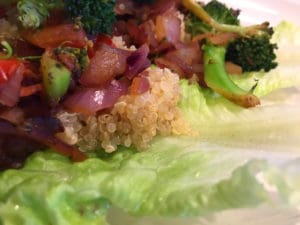 Green Leaf Lettuce Quinoa and Vegetable Wraps