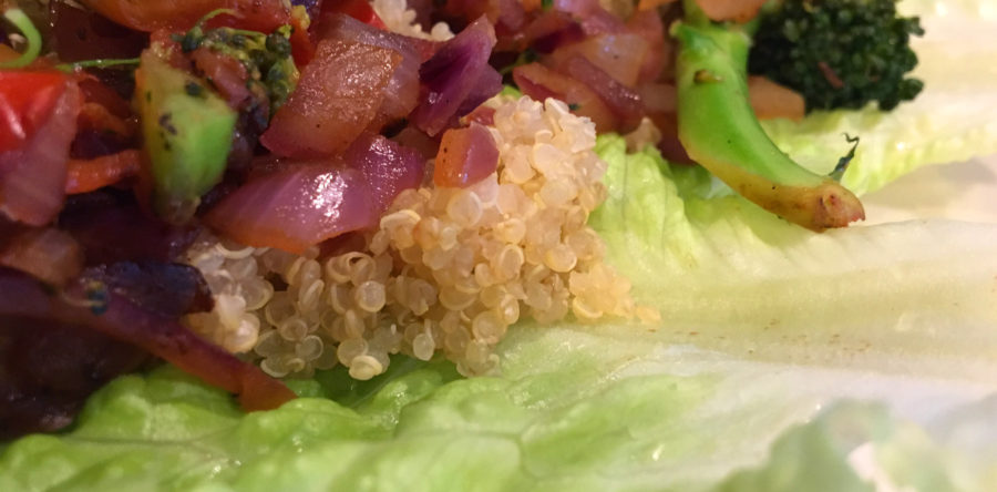 Green Leaf Lettuce Quinoa and Vegetable Wraps
