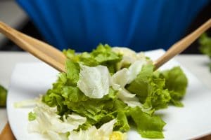 Onion and Garlic Green Leaf Salad with Sea Salt