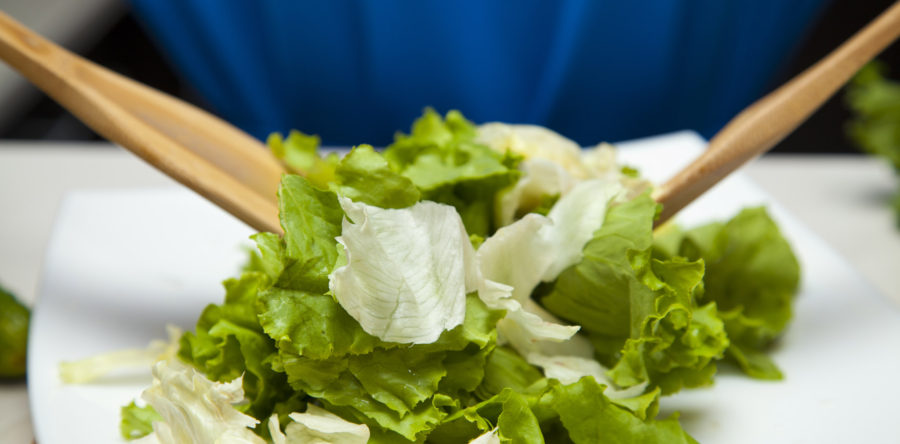 Onion and Garlic Green Leaf Salad with Sea Salt