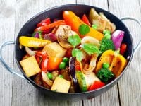 Brown Rice Tofu and Vegetable Bowl