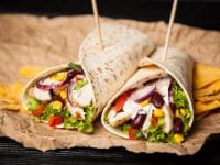 Crumbled Cauliflower Salad Burrito