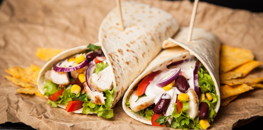 Crumbled Cauliflower Salad Burrito